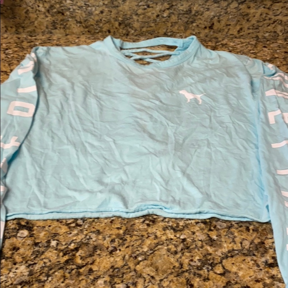 Pink Victoria’s Secret long sleeve crop